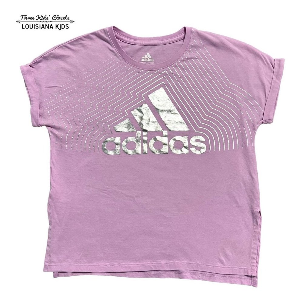 Adidas M (10/12) Lavender Logo Athletic Shirt